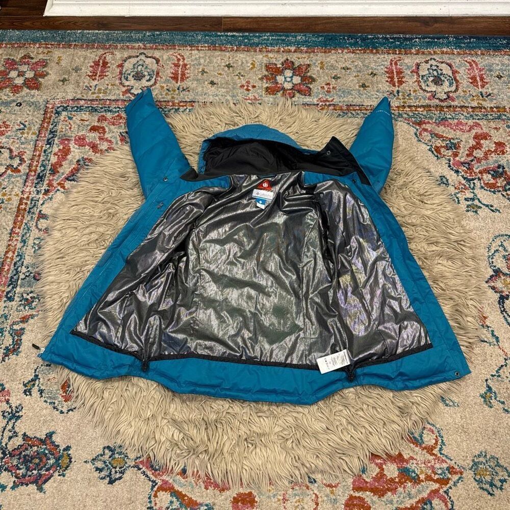 Columbia Teal Omniheat Duck Down Jacket Size M - Picture 3 of 6